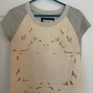 Anthropologie short sleeve cutout top